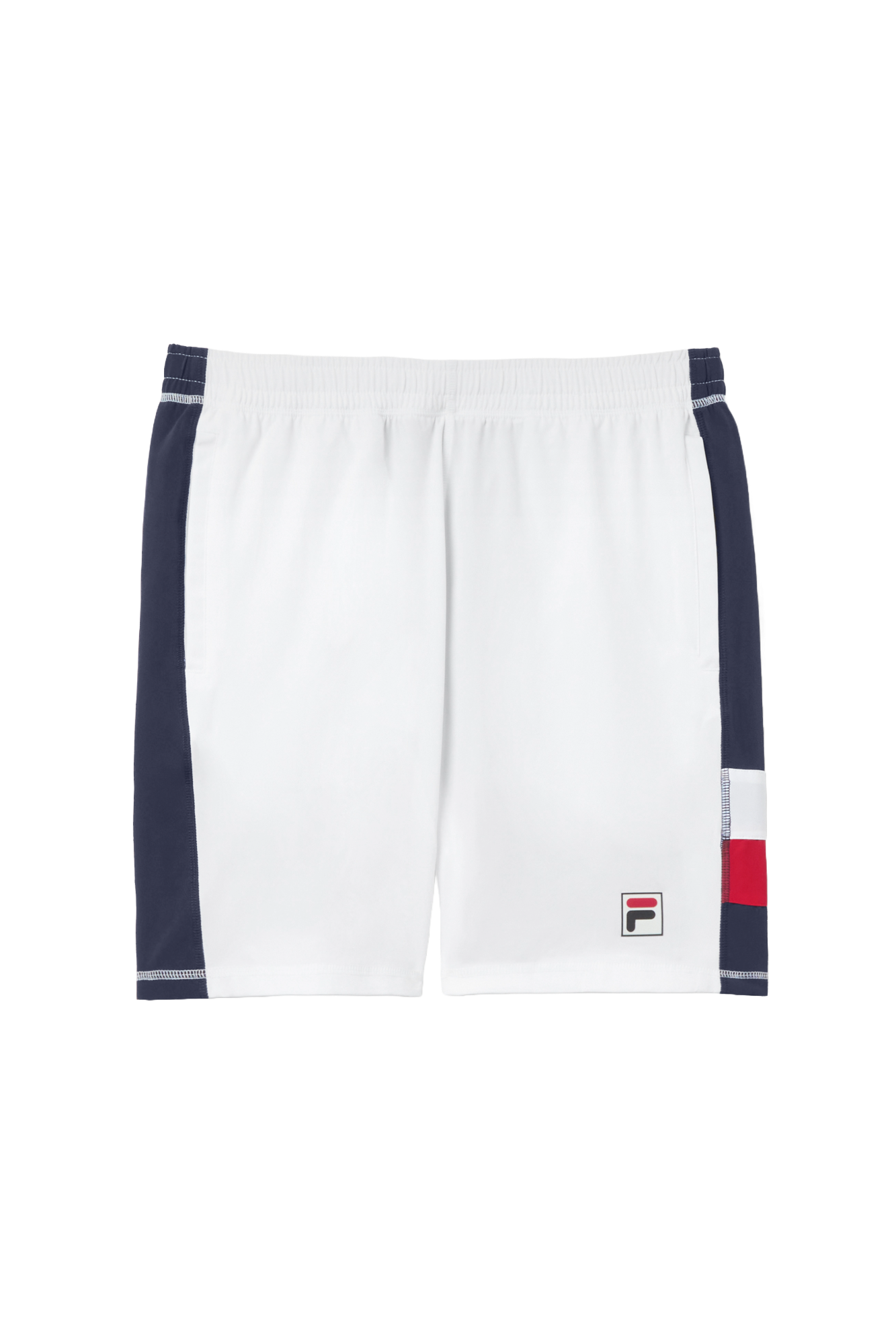 Fila Men's Essentials Heritage Stretch Woven Short, tennis shorts, activewear, stretchy shorts, sportswear, elastic waistband shorts, side pockets shorts, comfortable tennis shorts, versatile sports shorts, Fila shorts, tennis gear, Swiss Sports Haus, West Vancouver sports store.