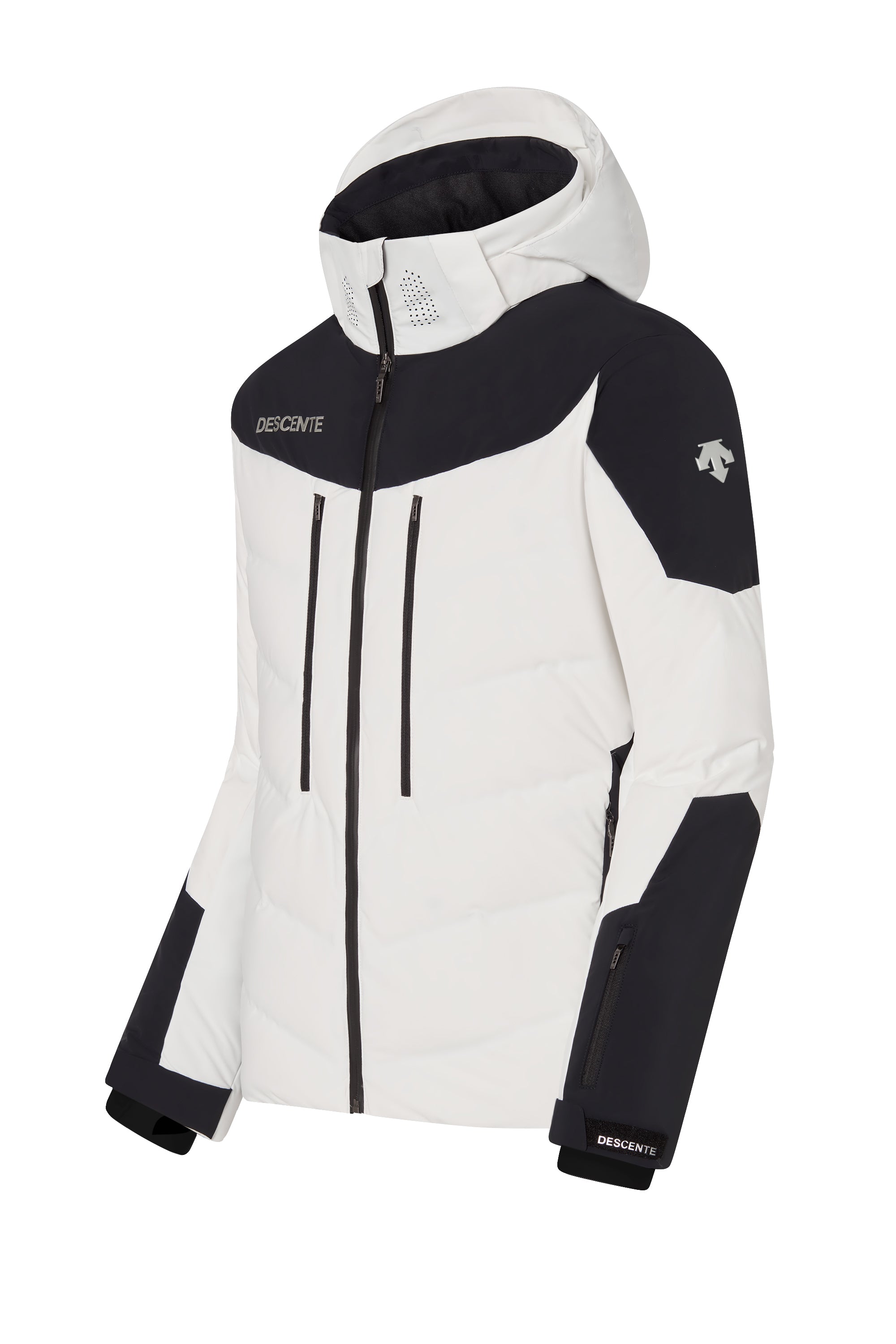 Descente Men’s Mateo Hybrid Down Jacket, men’s ski jacket, hybrid down jacket, insulated ski jacket, waterproof jacket, Descente winter gear, high-performance ski jacket, cold-weather jacket, winter sports apparel, Swiss Sports Haus, West Vancouver ski shop.