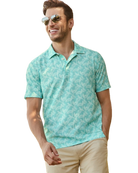 Tommy Bahama Men's Bahama Coast Parrot Paradise Polo, golf polo shirt, colorful parrot print, lightweight polo, breathable fabric, classic polo collar, three-button placket, relaxed fit, golf apparel, casual wear, golf course shirt, Swiss Sports Haus, West Vancouver golf shop.