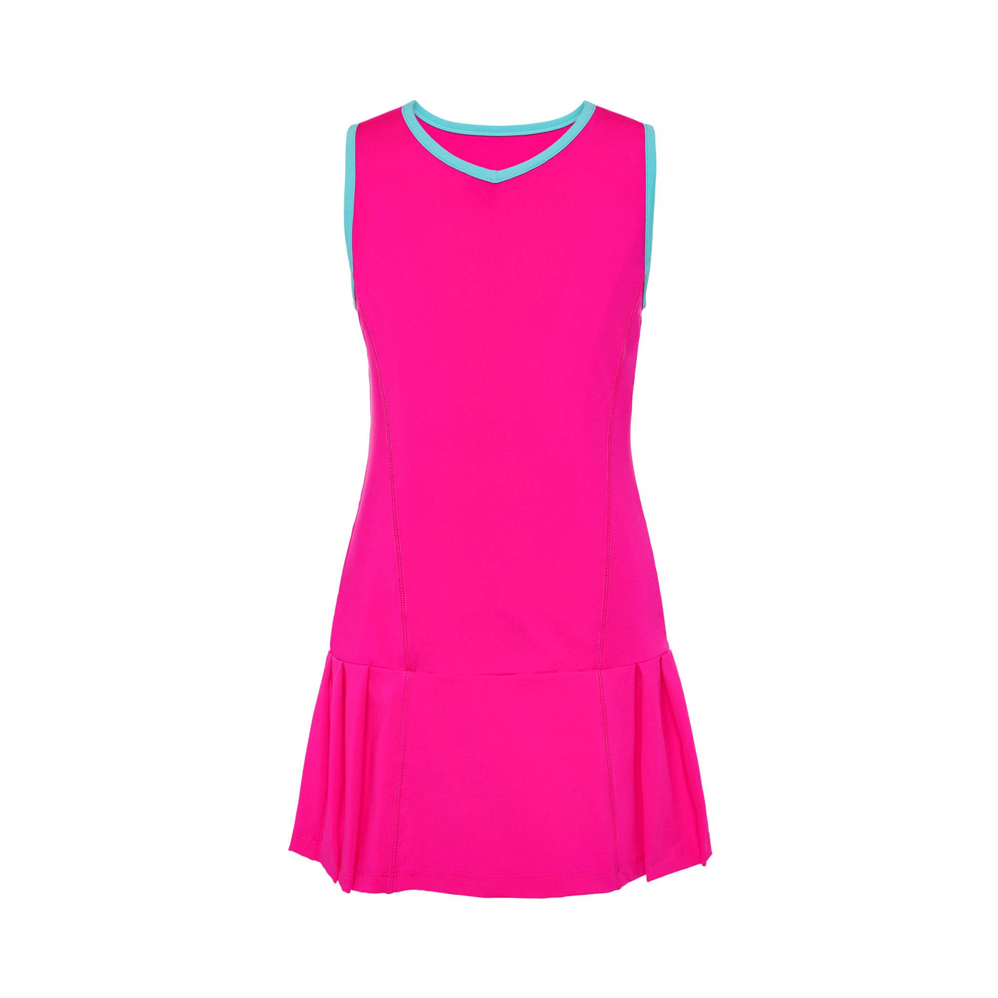 Fila Girls Pleated Dress, girls' tennis dress, pleated tennis dress, lightweight tennis dress, breathable tennis wear, Fila tennis apparel, stylish tennis dress, comfortable tennis dress, tennis outfit, Swiss Sports Haus, West Vancouver sports store, tennis clothing.