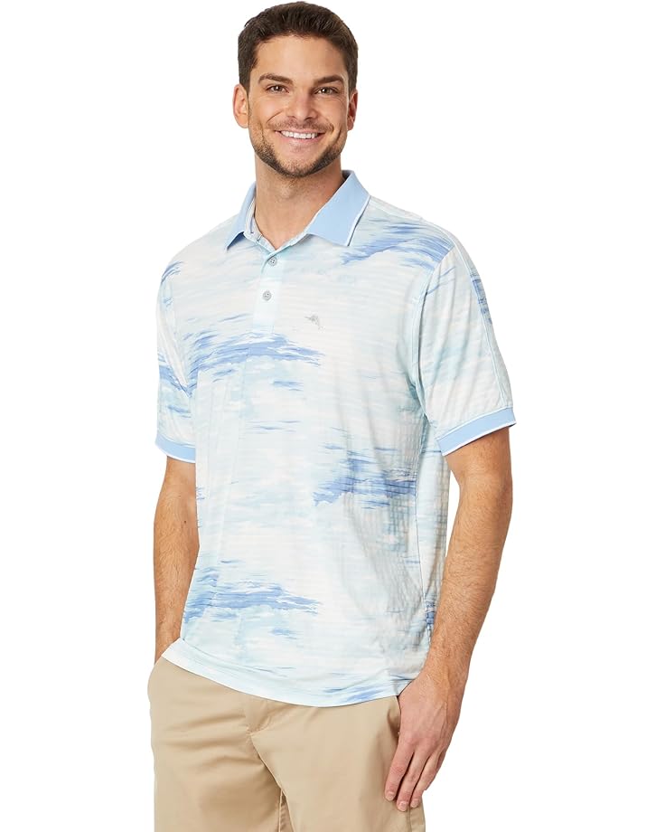 Tommy Bahama Men's Pal Desert Skyway Polo, golf polo shirt, casual polo, stylish polo shirt, breathable fabric, moisture-wicking polo, desert-inspired pattern, relaxed fit polo, comfortable golf wear, Swiss Sports Haus, West Vancouver golf apparel, men's golf clothing, golf shop, casual golf polo, Swiss Sports Haus West Vancouver.