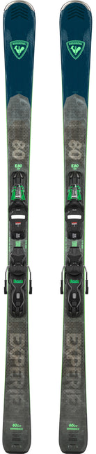 2024 Rossignol Experience 80 Carbon skis, Xpress 11 GripWalk bindings, all-mountain skis, carbon-reinforced skis, high-performance skis, versatile ski design, ski bindings, secure ski bindings, easy adjustment bindings, skiing gear, winter sports gear, Swiss Sports Haus, West Vancouver ski shop, Rossignol skis, GripWalk bindings.