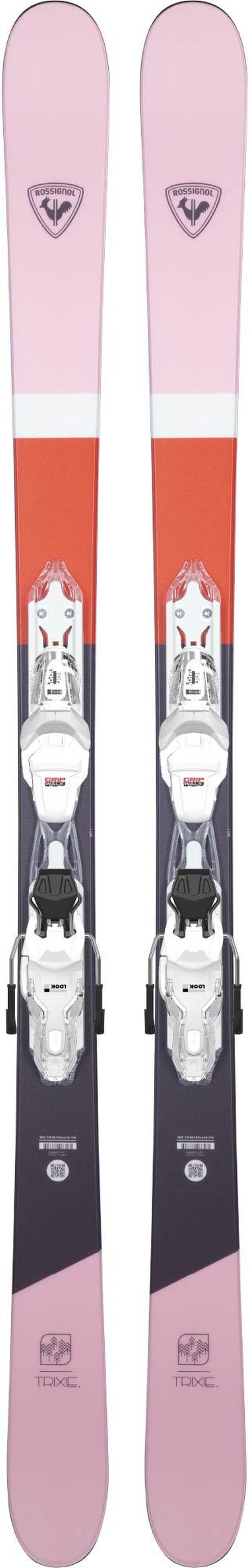 2025 Rossignol Trixie skis, Rossignol Trixie skis, Xpress 10 GripWalk bindings, ski equipment, advanced ski technology, high-performance skis, ski bindings, secure ski bindings, comfortable ski bindings, skiing gear, winter sports gear, Swiss Sports Haus, West Vancouver ski shop.