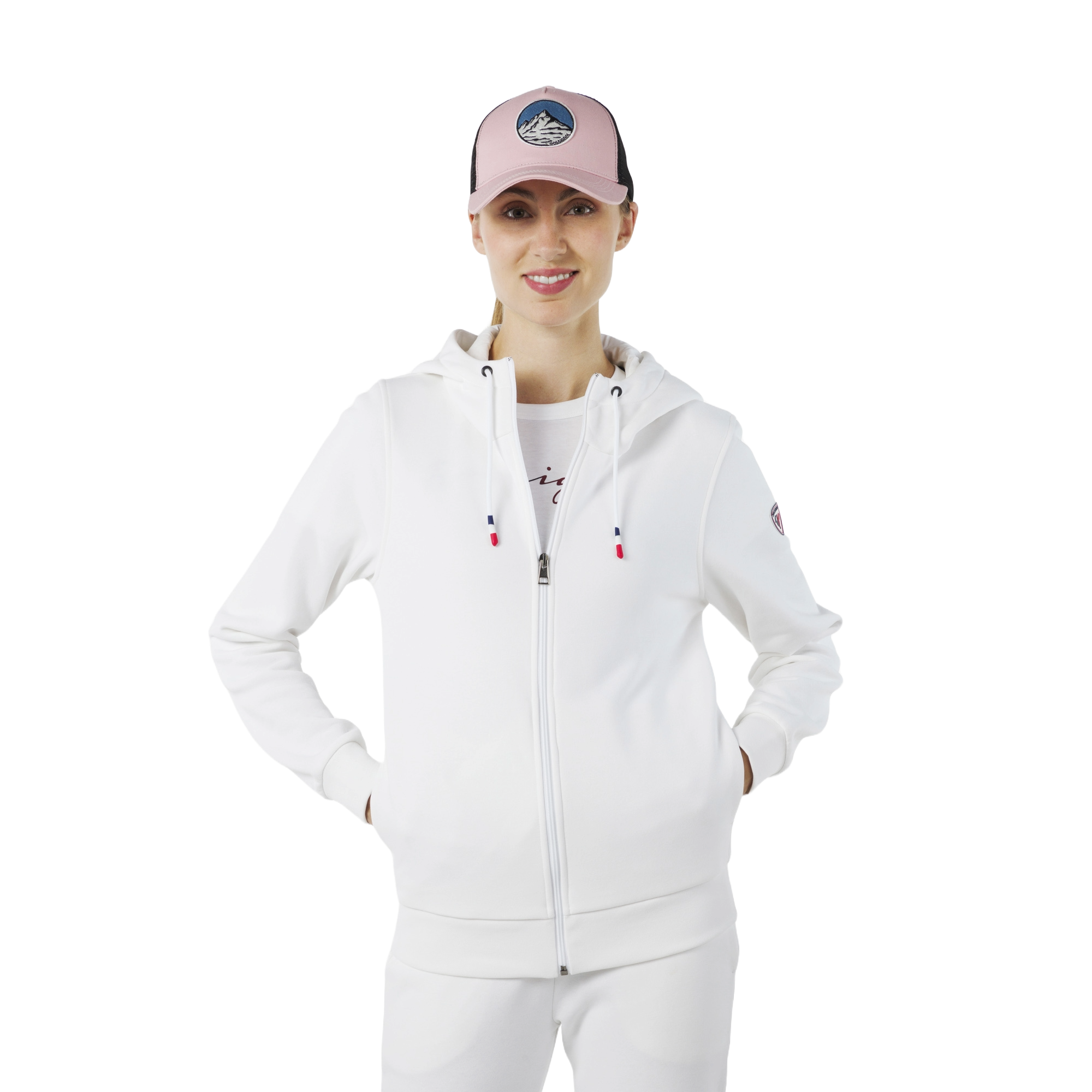 Rossignol Women's Full-Zip Hooded Logo Cotton Sweatshirt, women's sweatshirt, full-zip hoodie, cotton sweatshirt, Rossignol logo, casual wear, golf apparel, comfortable sweatshirt, stylish hoodie, golf gear, women's golf clothing, Swiss Sports Haus, West Vancouver golf shop, golf sweatshirt, women's golf hoodie.