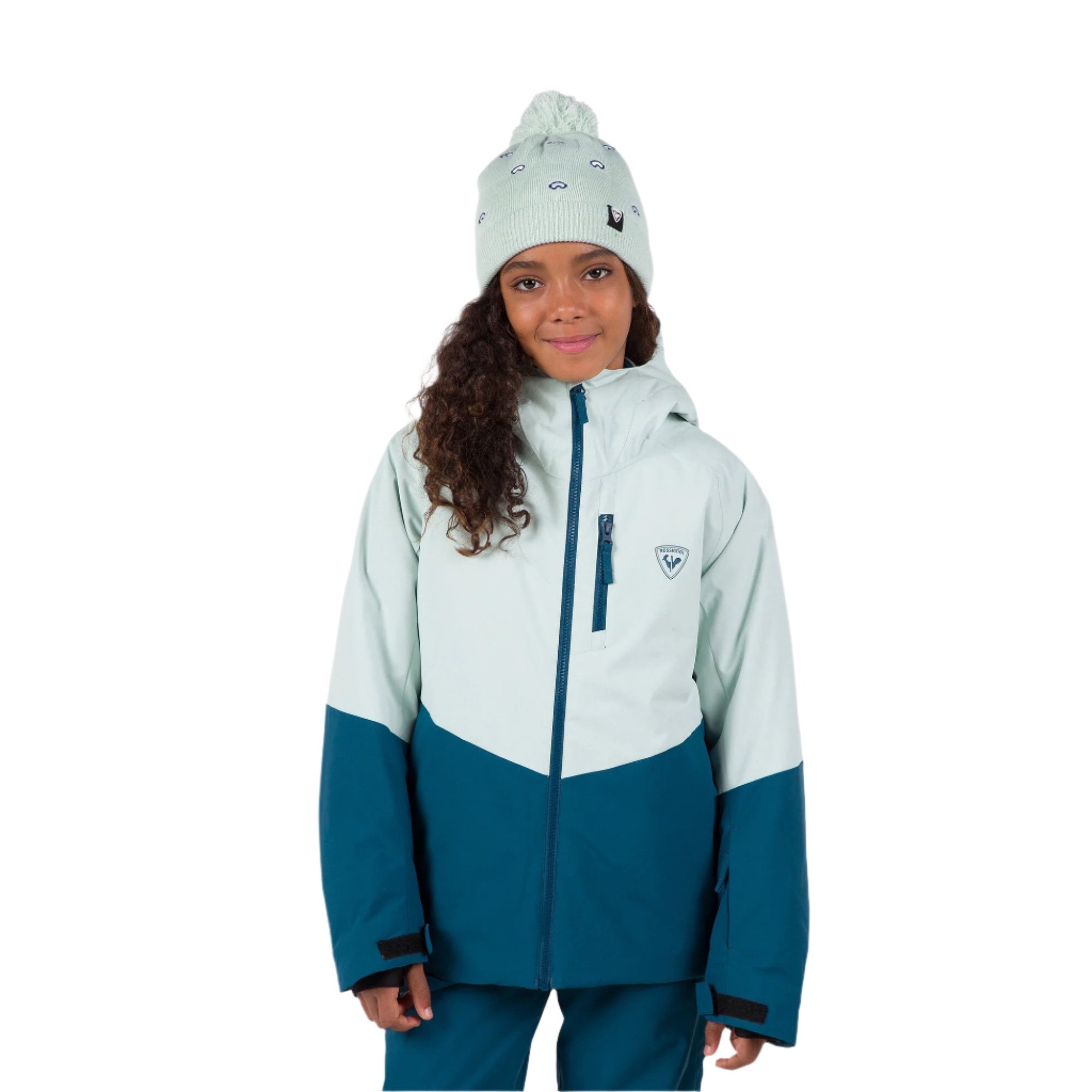 Rossignol Girls Wispile Ski Jacket, girls' ski jacket, youth ski clothing, insulated ski jacket, waterproof ski jacket, breathable ski jacket, Rossignol ski gear, winter sports apparel for girls, ski jacket with hood, kids' ski wear, Swiss Sports Haus, West Vancouver ski shop.