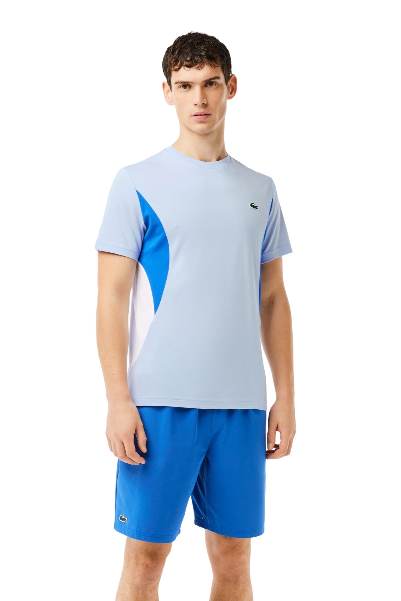 Lacoste Men’s Tennis x Novak Djokovic T-Shirt, tennis clothing, men’s tennis wear, Lacoste t-shirt, Novak Djokovic apparel, breathable tennis shirt, classic design t-shirt, comfortable fit, tennis gear, sportswear, Swiss Sports Haus, West Vancouver sports shop.