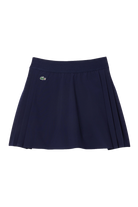 Lacoste Women's Sport Ultra-Dry Golf Skirt, women's golf skirt, Ultra-Dry fabric, moisture-wicking golf skirt, women's tennis skirt, Lacoste tennis skirt, breathable golf skirt, stylish golf apparel, comfortable golf wear, performance golf skirt, tennis gear, golf gear, women's sports apparel, Swiss Sports Haus, West Vancouver sports shop.