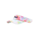 Fila Tie-Dye Visor, tennis visor, sporty visor, tie-dye pattern, lightweight visor, breathable visor, adjustable strap, sun protection, outdoor sports visor, athletic gear, Swiss Sports Haus, West Vancouver sports shop, tennis accessories.