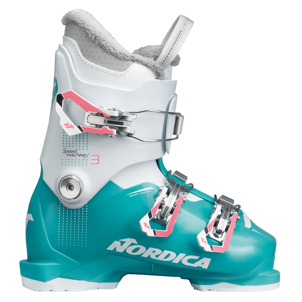  Nordica Speedmachine J3, ski boots, junior ski boots, youth ski boots, comfort ski boots, adjustable ski boots, lightweight ski boots, all-mountain ski boots, skiing gear, winter sports gear, ski shop, Nordica ski boots, durable ski boots, performance ski boots, Swiss Sports Haus, West Vancouver ski shop.