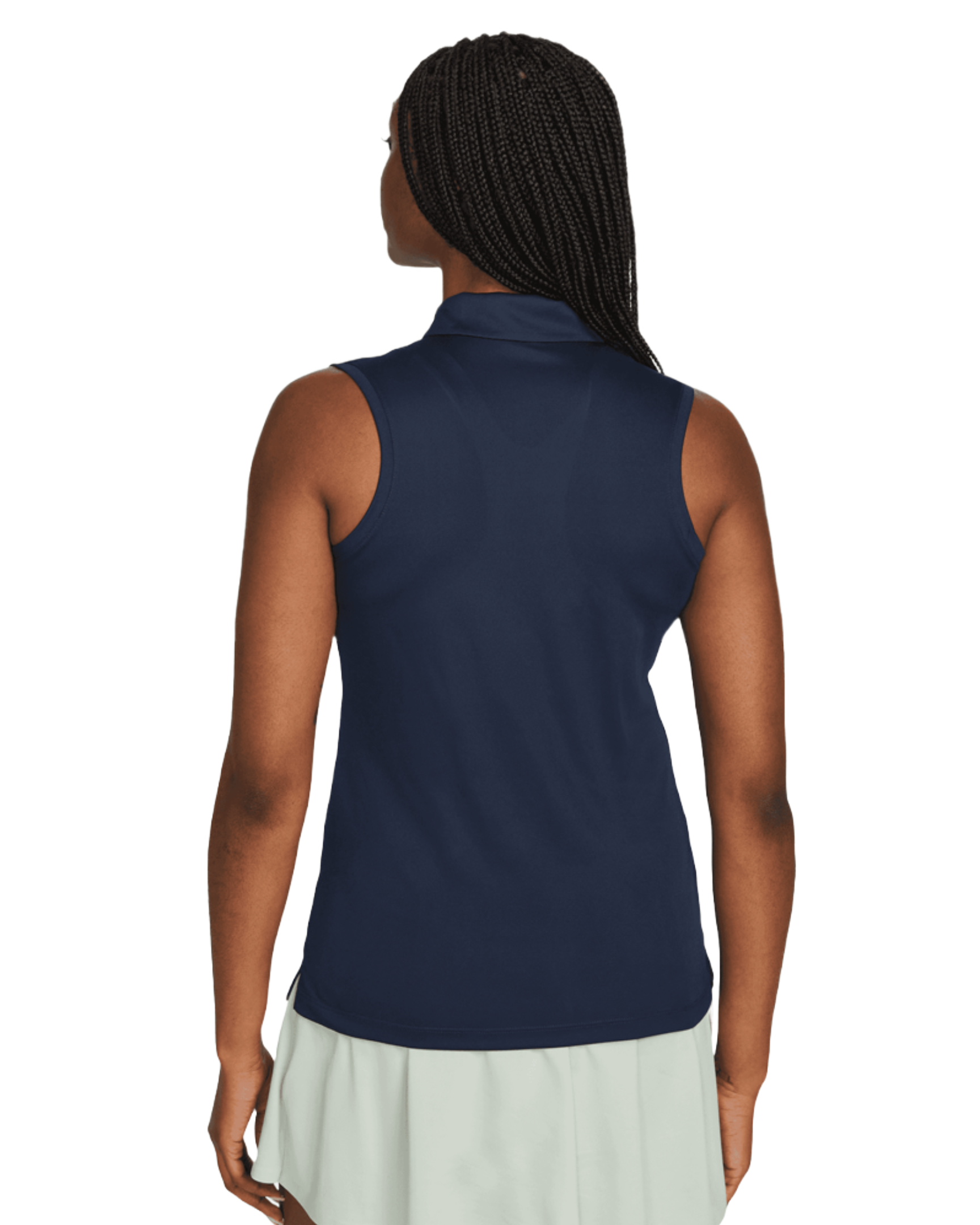 Nike Golf Women's Dri-FIT Victory Sleeveless Polo, golf apparel, tennis apparel, moisture-wicking polo, sleeveless polo, Dri-FIT fabric, classic collar, modern fit, comfortable polo, performance polo, golf wear, tennis wear, Swiss Sports Haus, West Vancouver sports shop.