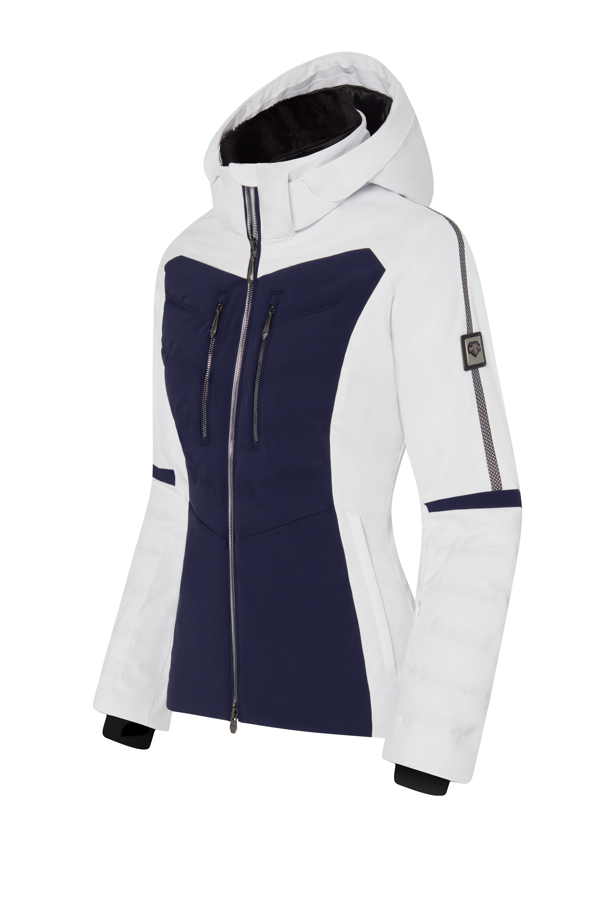 Descente Women’s Brianne Jacket, women’s ski jacket, insulated ski jacket, waterproof ski jacket, breathable ski jacket, stylish ski jacket, winter sports apparel, Descente outerwear, high-performance ski jacket, women’s winter coat, Swiss Sports Haus, West Vancouver ski shop.