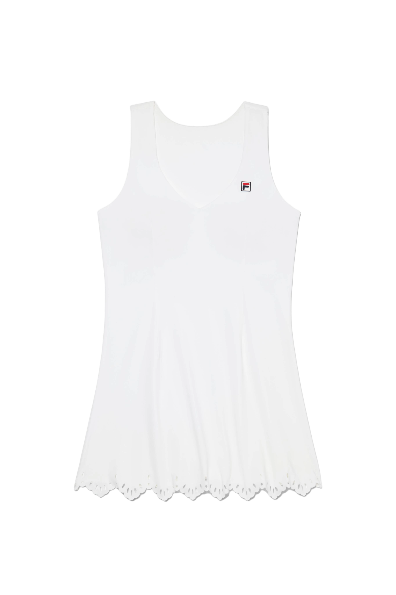 FILA Women's Essentials Lasercut Dress, FILA tennis dress, women's tennis apparel, lasercut tennis dress, tennis clothing, sports dress, tennis gear, athletic wear, breathable tennis dress, stylish tennis dress, tennis outfit, FILA women's dress, tennis shop, Swiss Sports Haus, West Vancouver tennis shop.