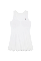 FILA Women's Essentials Lasercut Dress, FILA tennis dress, women's tennis apparel, lasercut tennis dress, tennis clothing, sports dress, tennis gear, athletic wear, breathable tennis dress, stylish tennis dress, tennis outfit, FILA women's dress, tennis shop, Swiss Sports Haus, West Vancouver tennis shop.