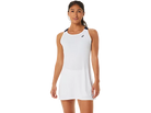 ASICS Women's Court Dress, tennis dress, women's sportswear, athletic dress, breathable tennis dress, moisture-wicking fabric, built-in shorts, racerback design, tennis gear, sports apparel, Swiss Sports Haus, West Vancouver tennis shop.