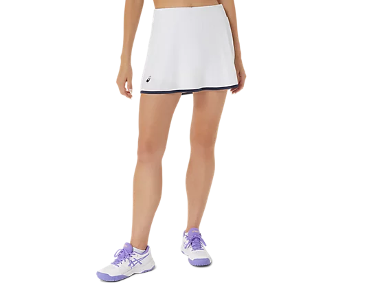 ASICS Women's Court Tennis Skort, tennis skort, women’s tennis apparel, moisture-wicking skort, comfortable tennis skort, stylish tennis skort, built-in shorts, sporty skort, tennis gear, tennis outfit, Swiss Sports Haus, West Vancouver sports store.