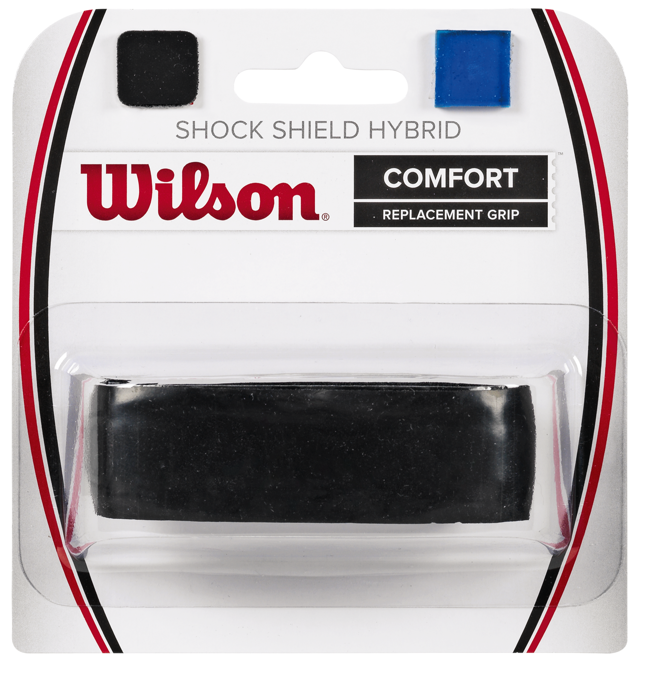 Wilson Shock Shield Hybrid Grip, tennis grip, shock-absorbing tennis grip, hybrid tennis grip, Wilson tennis accessories, vibration-dampening grip, tennis racket grip, comfortable tennis grip, Swiss Sports Haus, West Vancouver tennis shop.