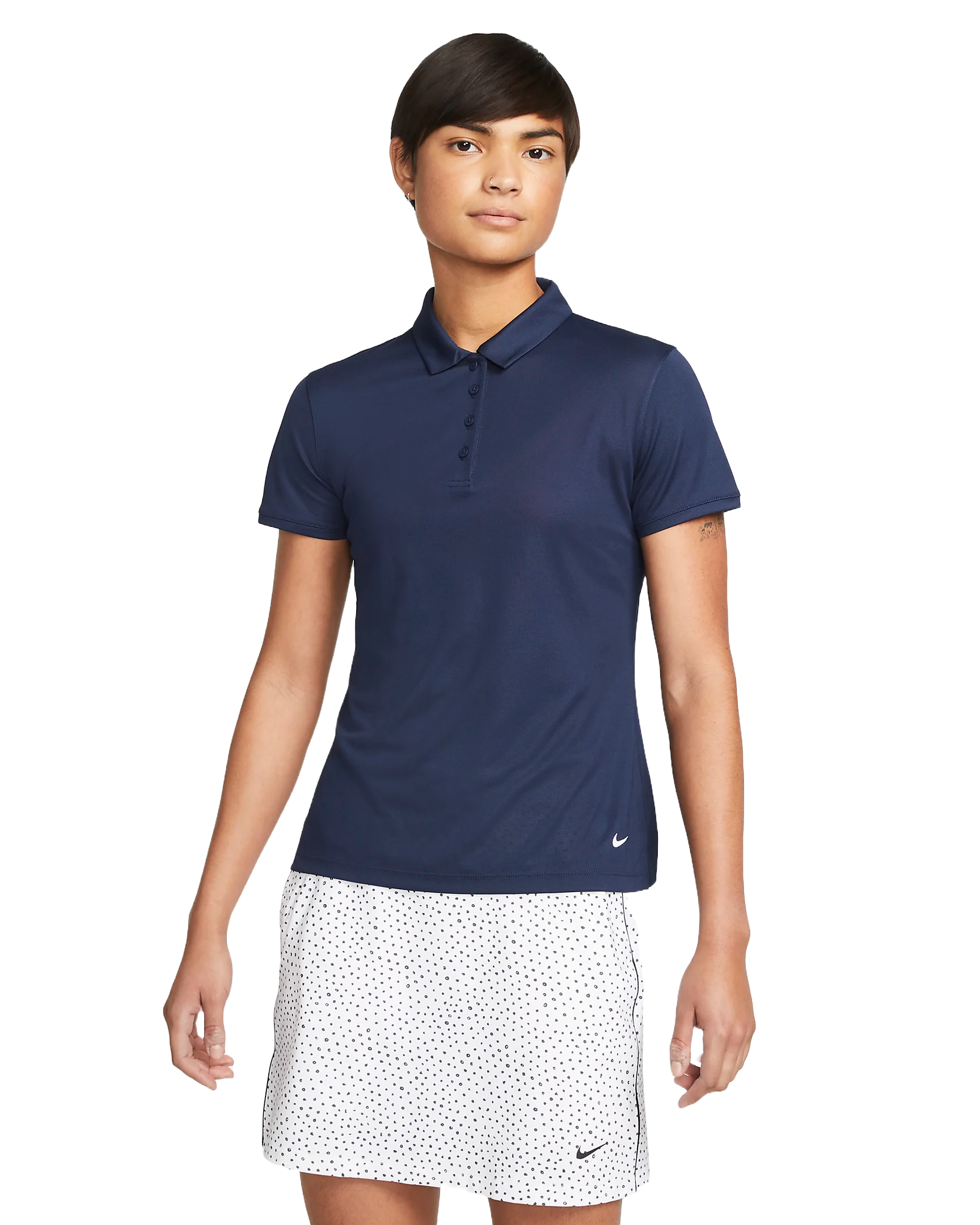 Nike Golf Women's Dri-FIT Victory Polo, golf clothing, tennis apparel, moisture-wicking polo, lightweight polo, breathable polo, classic collar, women's golf polo, women's tennis polo, Dri-FIT fabric, stylish golf polo, comfortable tennis wear, Swiss Sports Haus, West Vancouver sports shop.