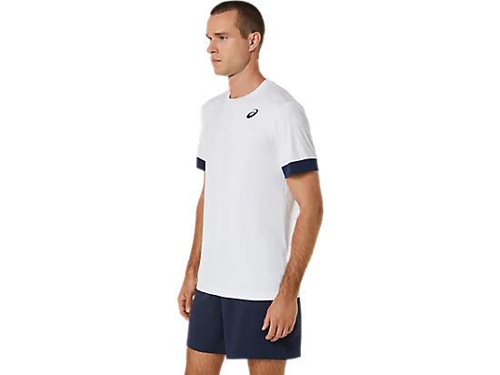 ASICS Court Short Sleeve Tennis Top featuring lightweight performance fabric, breathable comfort, and an athletic fit for tennis.