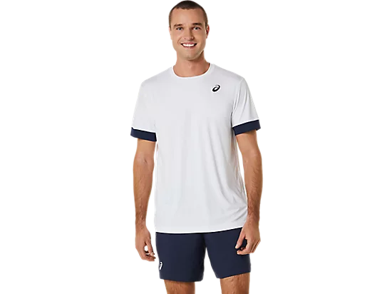 ASICS Court Short Sleeve Tennis Top featuring lightweight performance fabric, breathable comfort, and an athletic fit for tennis.