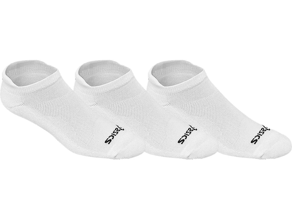 ASICS Cushion Low Cut Sock 3 Pack featuring cushioned construction, moisture management, a low-cut profile, and athletic support.