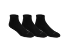 ASICS Cushion Quarter Sock 3 Pack featuring cushioned construction, quarter-height coverage, moisture management, and athletic support.
