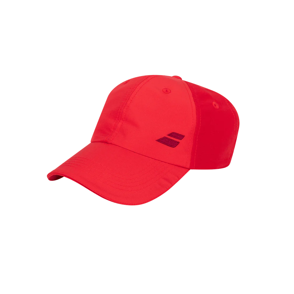 Babolat Basic Logo Cap featuring a curved brim, adjustable fit, breathable construction, and classic Babolat logo detailing.