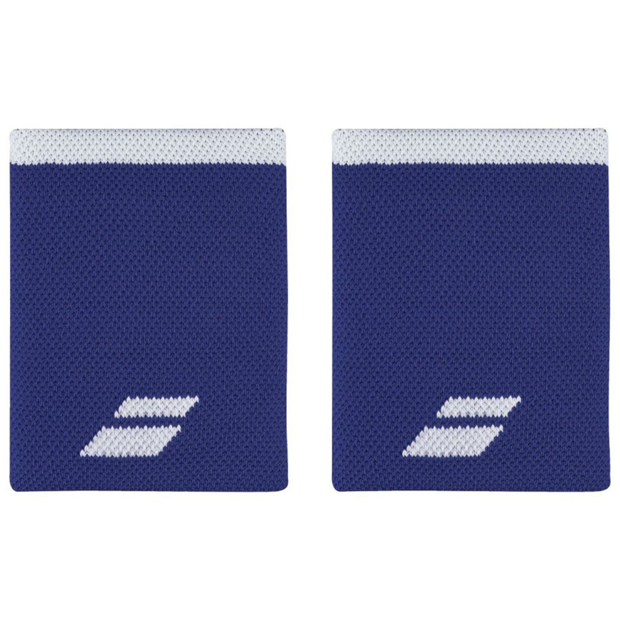 Babolat Jumbo Logo Wristband featuring absorbent fabric, oversized coverage, a comfortable stretch fit, and prominent logo detailing.