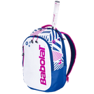 Babolat Kids Backpack featuring dedicated racquet storage, multiple compartments, lightweight construction, and a kid-friendly design.