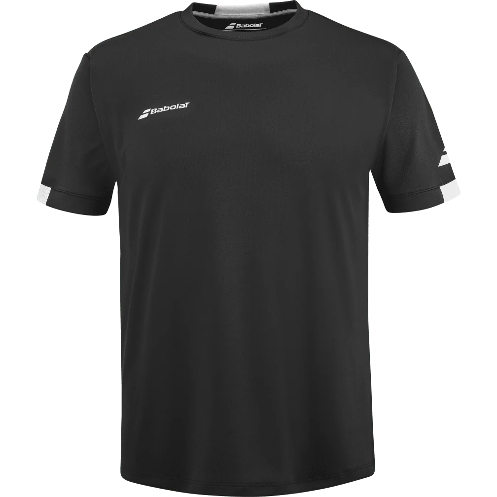 Babolat Men's Play Crew Neck Tennis Tee featuring lightweight performance fabric, moisture-wicking technology, and an athletic fit for tennis.