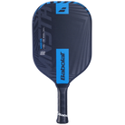 A Babolat MNSTR Gen 3 pickleball paddle that features a black and blue surface