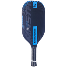 A Babolat MNSTR Gen 3 pickleball paddle that features a black and blue surface