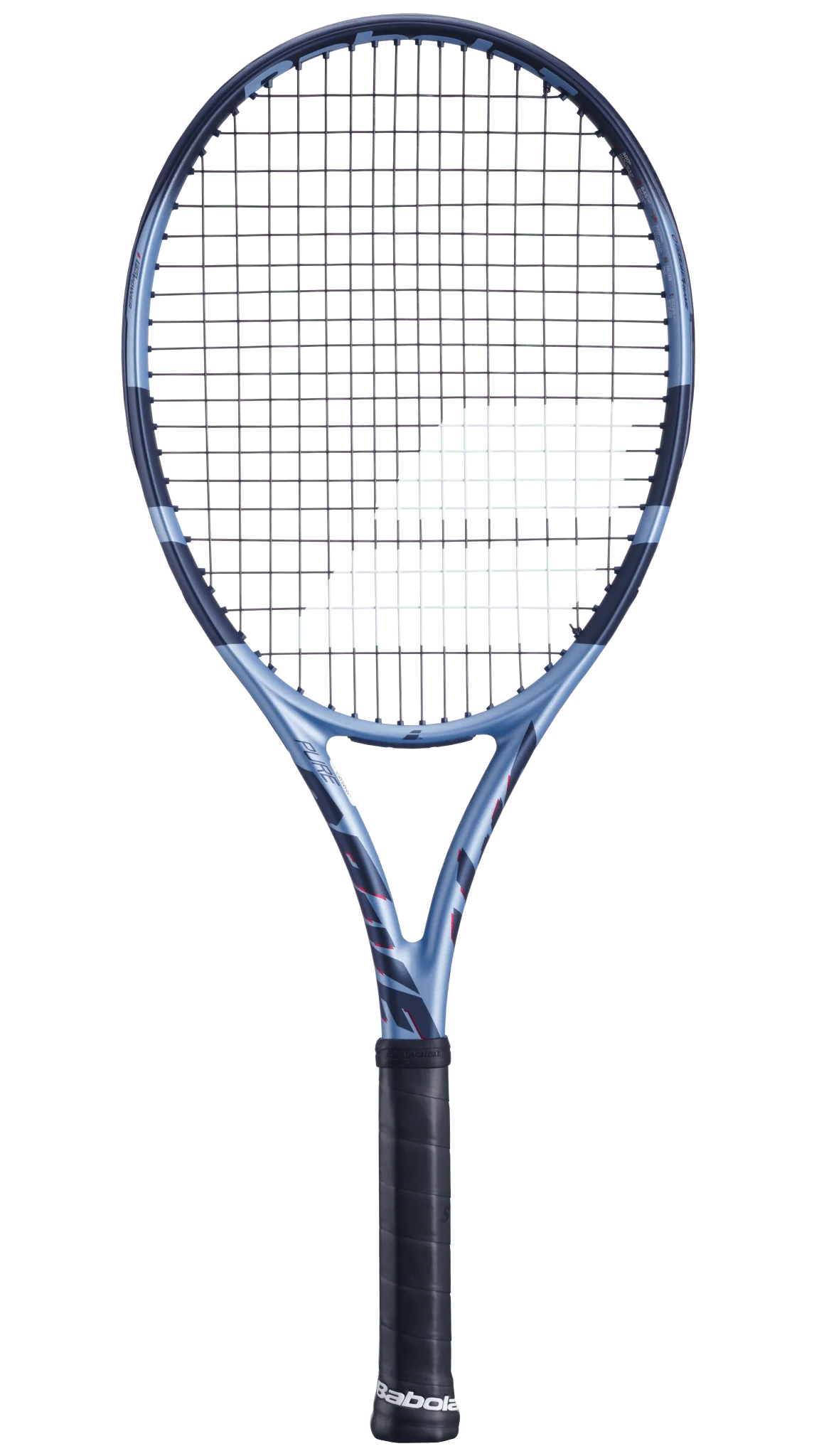 A Babolat Pure Drive Gen 11 high-performance versatile tennis racket in a blue and navy colorway