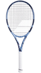 A Babolat Pure Drive Team Gen 11 high-performance versatile and powerful tennis racket in a blue and navy 