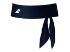 Babolat Tie Headband featuring an adjustable tie-back design, lightweight performance fabric, moisture management, and logo detailing.