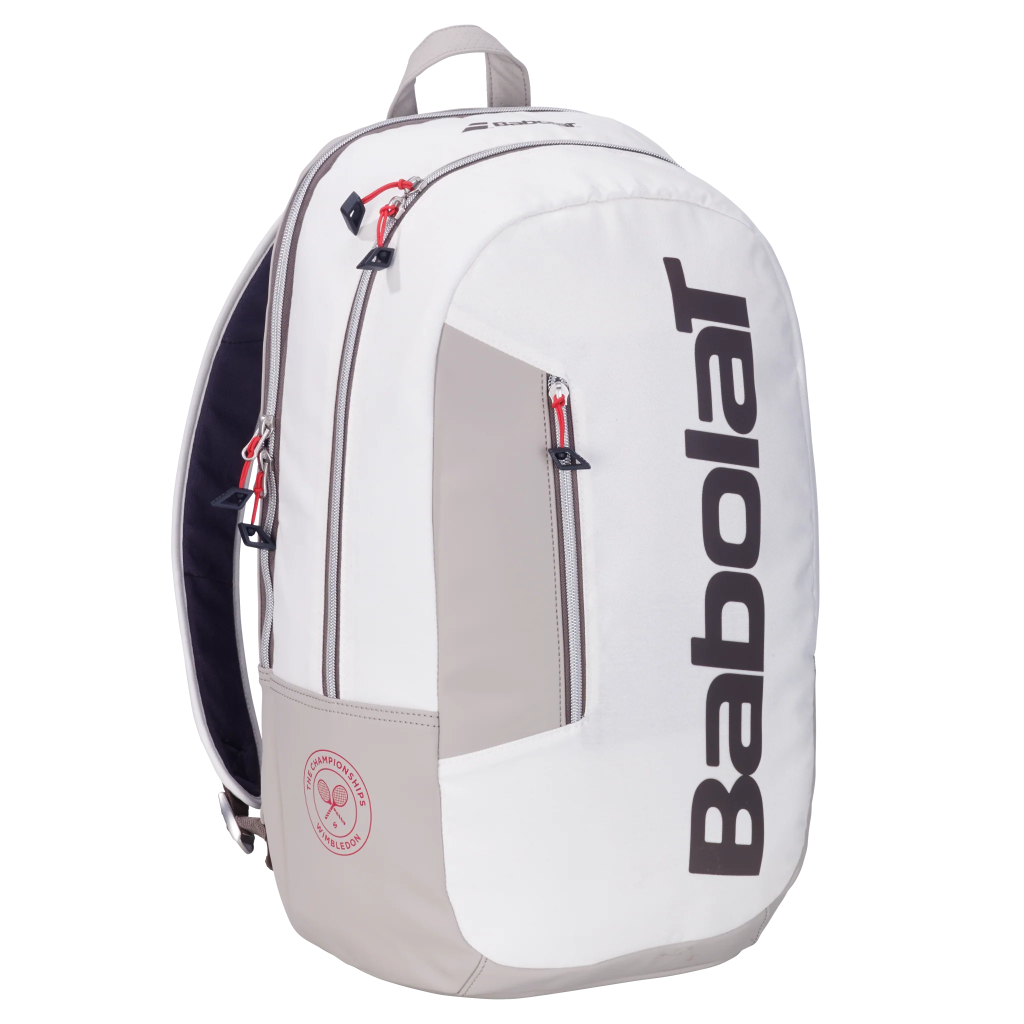Babolat Wimbledon Pure Lite Backpack featuring Wimbledon-inspired styling, lightweight construction, racquet storage, and multiple compartments.