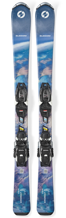 Blizzard Anomaly JR Skis with FDT 4.5 bindings, featuring a lightweight, forgiving design for easy turns, confidence, and junior ski progression.