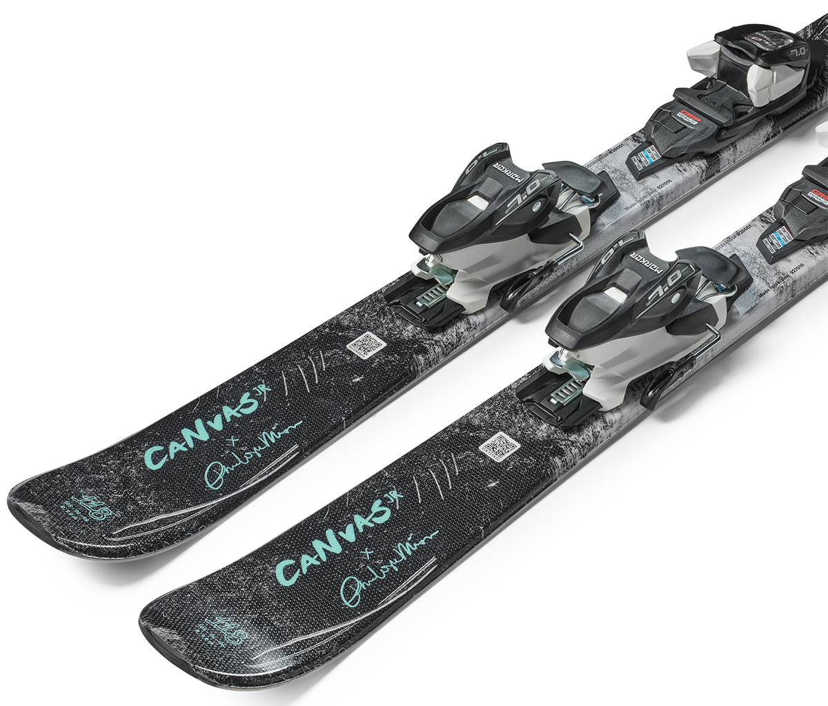 Blizzard Canvas JR Skis with FDT 7 bindings, designed for progressing junior skiers with versatile, responsive all-mountain performance.