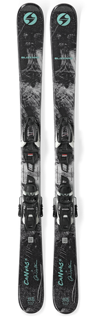 Blizzard Canvas JR Skis with FDT 7 bindings, designed for progressing junior skiers with versatile, responsive all-mountain performance.