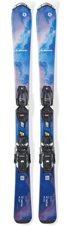 Blizzard Pearl JR Skis with FDT 4.5 junior bindings, featuring a lightweight, forgiving design for easy turns and skill progression.