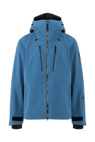 A blue Bogner Fire + Ice Men's Piaro Shell ski jacket that features a 20K waterproof and 20K breathable membrane, a premium 4-way stretch technical fabric, and a sleek silhouette.
