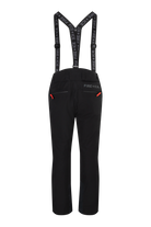 A pair of black Bogner Fire + Ice Men's Scott 3 ski pants that feature a waterproof and breathable membrane, a premium 4-way stretch technical fabric, and a sleek silhouette.
