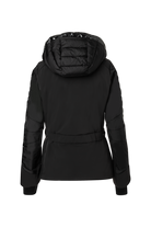 A black Bogner Fire + Ice Women's Cadja Ski Jacket that features a 20K waterproof and 20K breathable membrane, a premium 4-way stretch technical fabic, and a form-flattering silhouette.