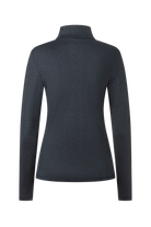 A navy Bogner Fire and Ice Women's Margo2 Sparkle T-Neck midlayer that is made from a premium 4-way stretch and moisture-wicking technical fabric.