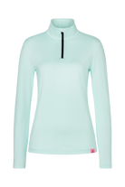 A mint green Bogner Fire + Ice Women's Margo2 Turtleneck sweater that is made from a premium technical fabric.