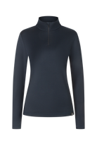 A navy Bogner Fire + Ice Women's Margo2 Turtleneck sweater that is made from a premium technical fabric.