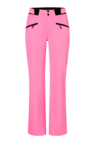 A pair of pink Bogner Fire + Ice Women's Nessa-T Ski Pants that feature 20K waterproofing and 20K breathability, a premium 4-way stretch technical fabric, and a sleek silhouette.