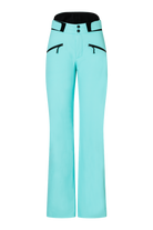 A pair of light blue Bogner Fire + Ice Women's Nessa-T Ski Pants that feature 20K waterproofing and 20K breathability, a premium 4-way stretch technical fabric, and a sleek silhouette.