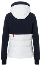 Bogner FIRE + ICE Janka4 Women's ski jacket in Deepest Navy with 4-way stretch, Thermore Ecodown insulation and detachable hood.