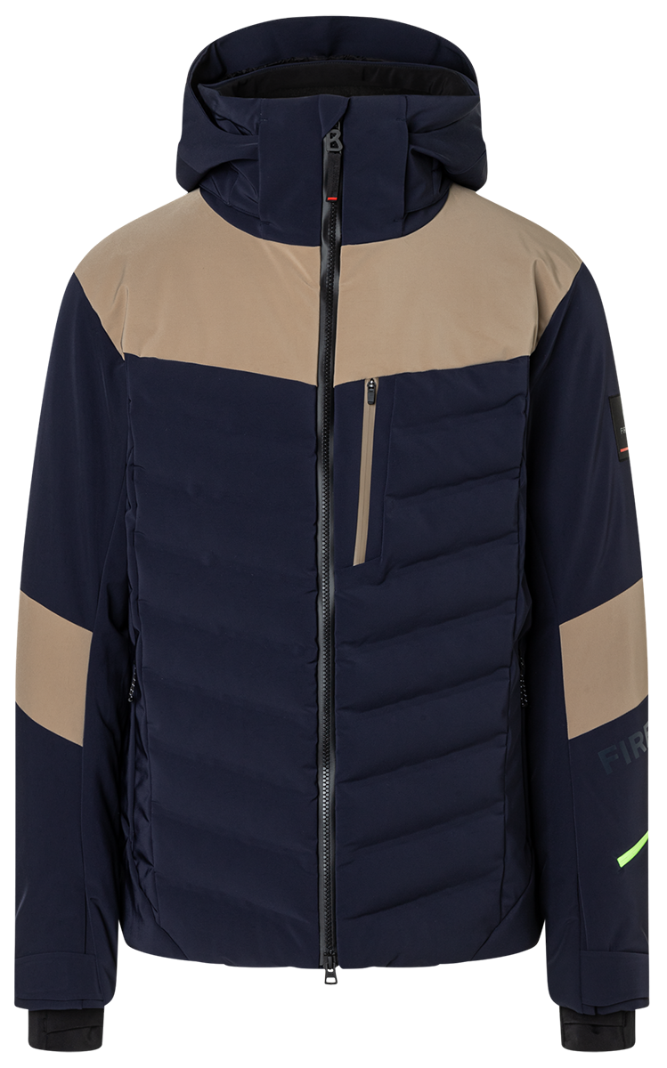 Bogner FIRE + ICE Men's Radek ski jacket with 20K waterproof 4-way stretch, Thermore Ecodown insulation and detachable hood.