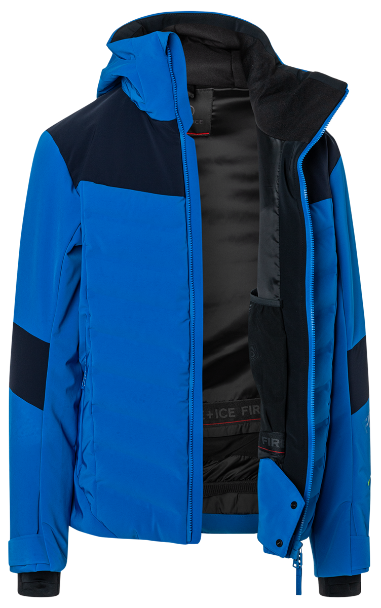 Bogner FIRE + ICE Men's Radek ski jacket with 20K waterproof 4-way stretch, Thermore Ecodown insulation and detachable hood.